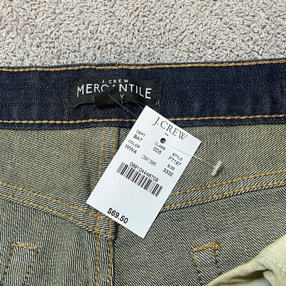 J.Crew Mercantile Factory Slim Fit Dark Wash Denim Men's 33x32 NWT - Picture 8 of 9